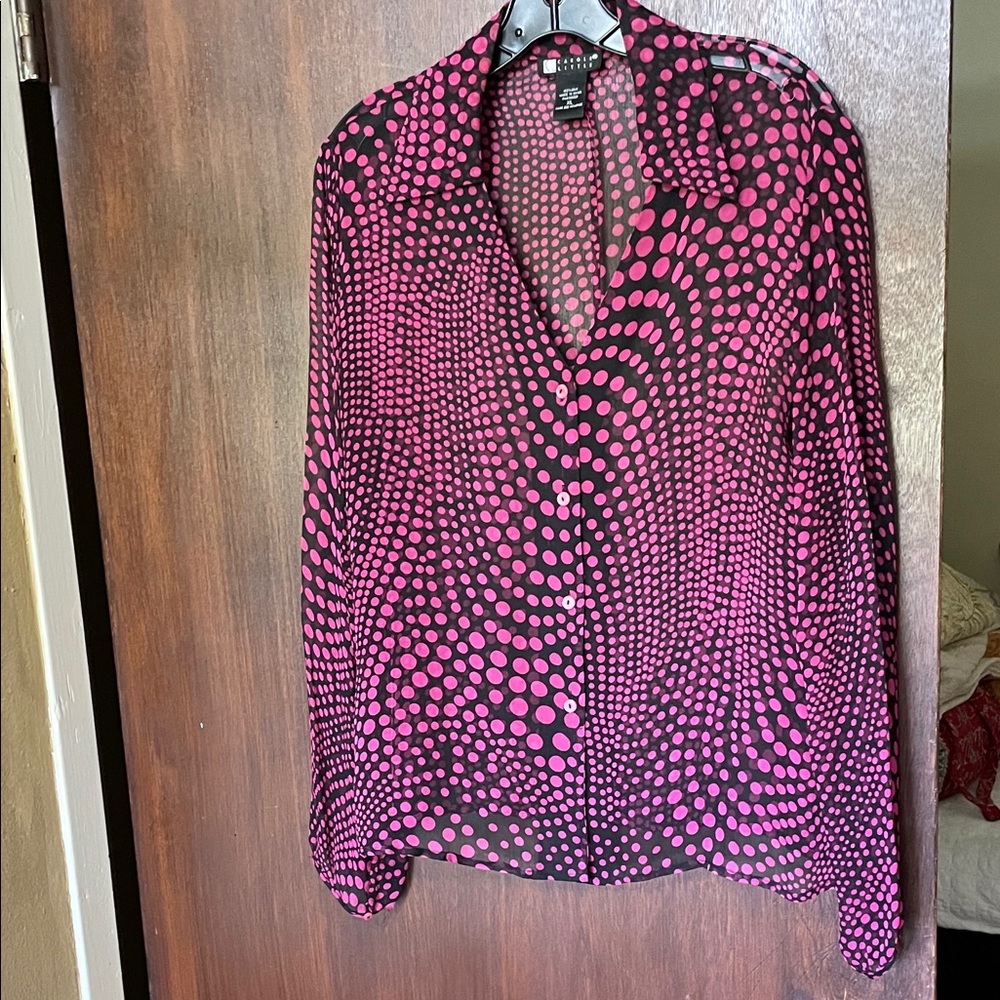 Pure silk polkadot blouse